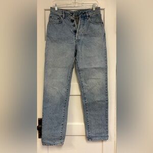 Vtg Express Jeans Womens 31x31 Medium Wash Straight Leg Blue Denim Button Fly